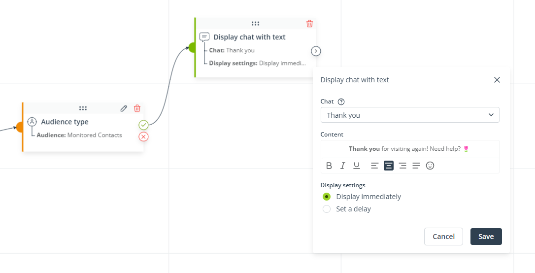 webflow example display chat