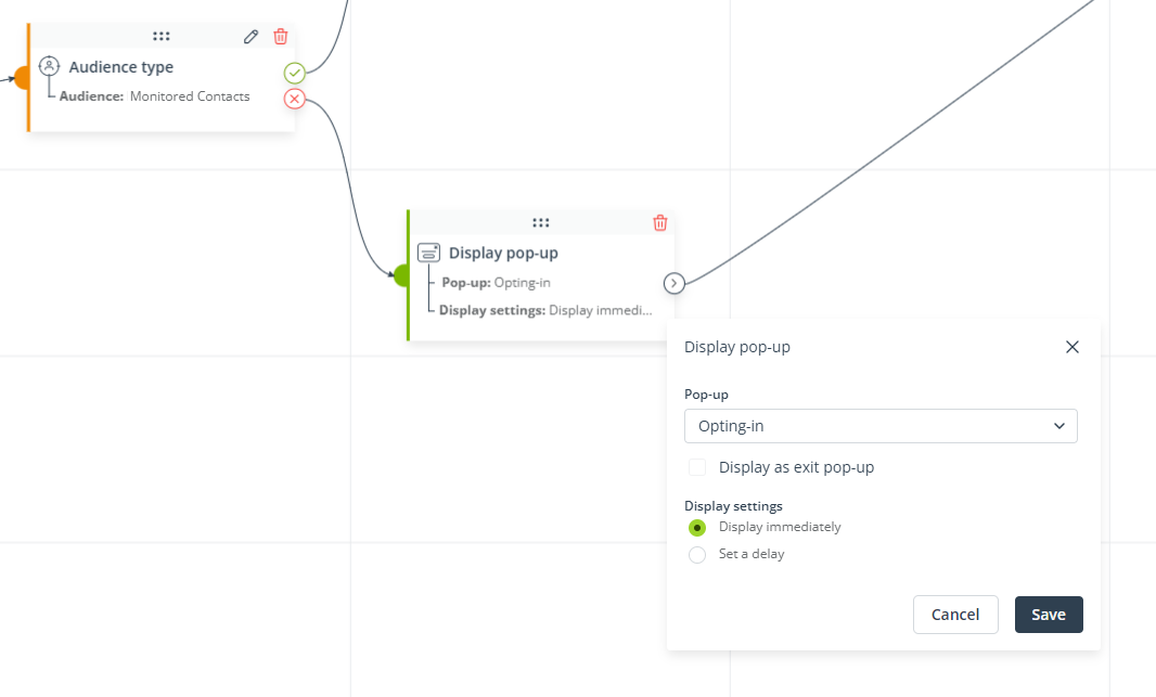 webflow example display pop-up