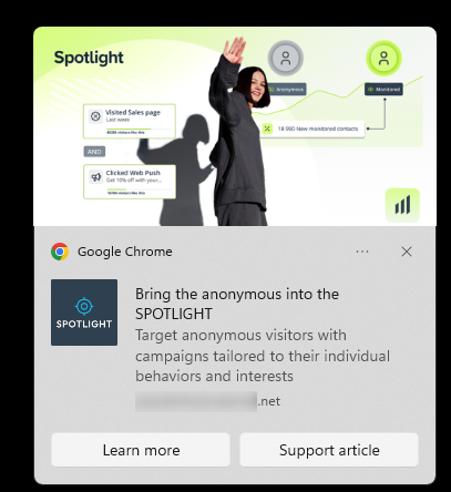 web push chrome windows