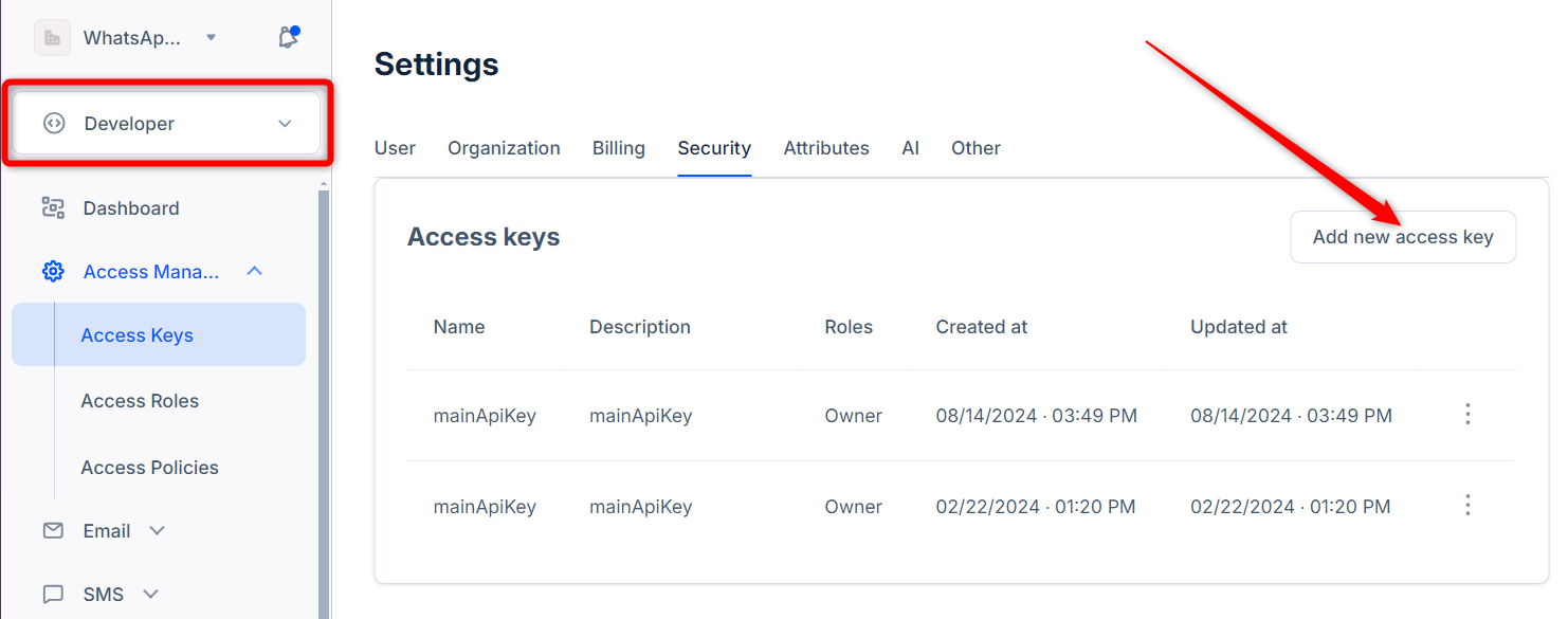 bird integration api key