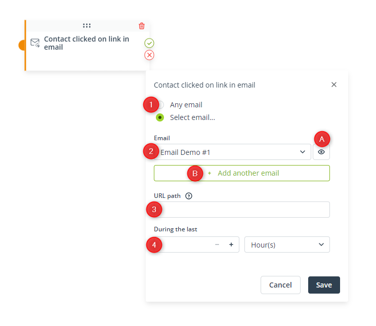 contact clicked on link in email