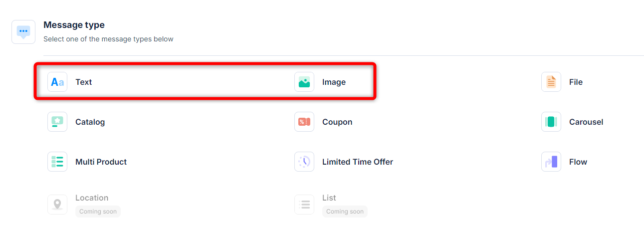 invitation template message type