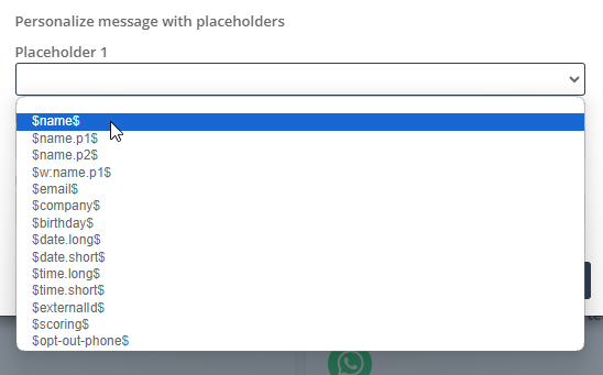 invitation with placeholders