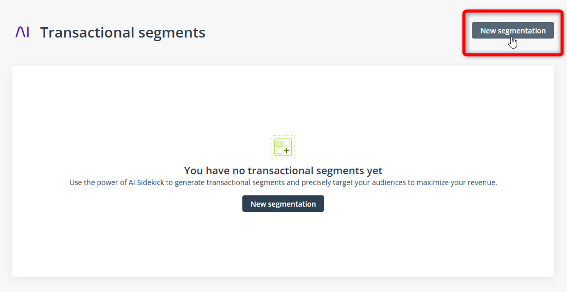 AI transactionak segments new segmentation