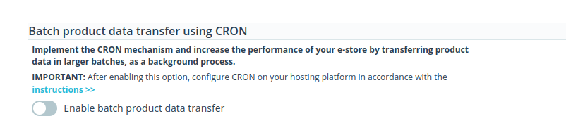 batch product data transfer using cron